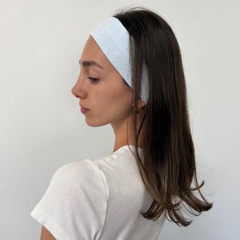 Pointelle Headband in Azure