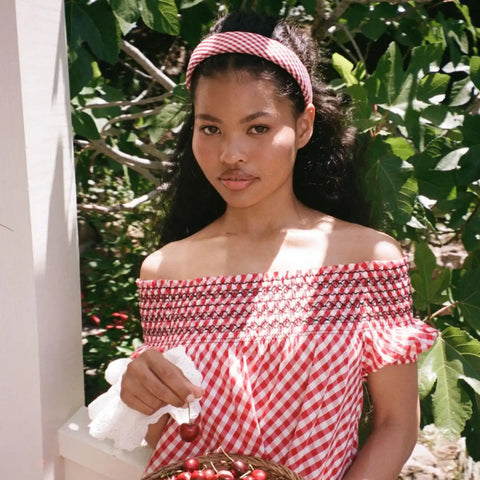 Halo Headband in Cherry Gingham