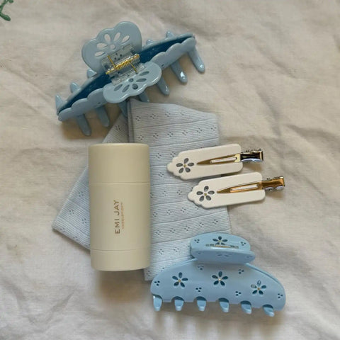 Pointelle Headband in Azure